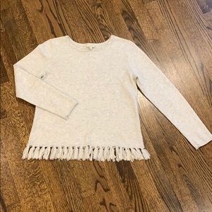 Light Grey Tassled Sweater